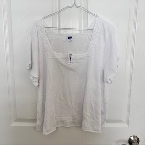 Old Navy White Flowy Top